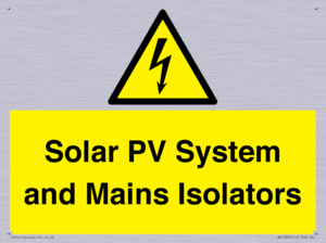 Solar PV System and Mains Isolators